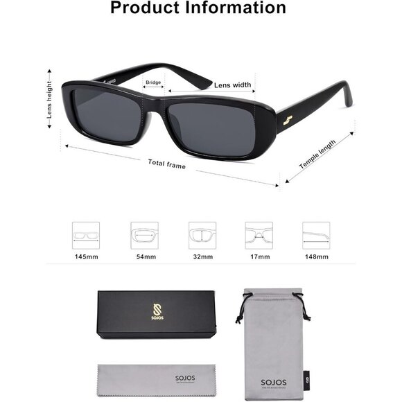 Rectangle Polarized Sunglasses Women Men UV400 TAC Lens Outdoor Fashion